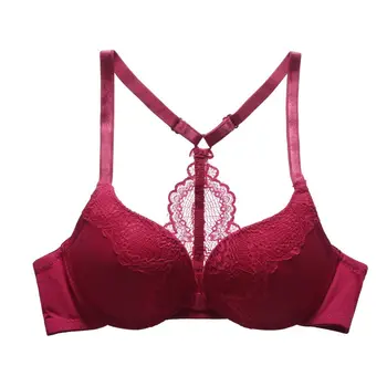 

Front Closure Floral Deep V Backless Bra Lace Sexy Lingerie Women Push Up Bras Underwear NS