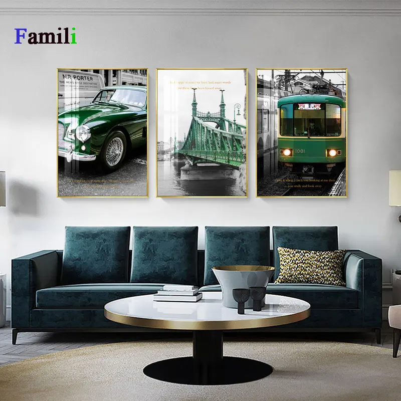 Description Picture 6 of itemNordic Posters and Prints Yellow Telephone Booth Bus Black White Wall Art London Pairs Wall Pictures for Living Room Decoration