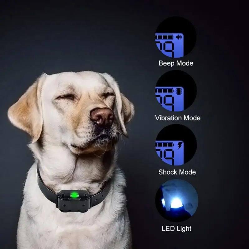 

Electric Dog Training Collar 800m Pet Remote Control Waterproof Rechargeable With LCD Display For All Size Bark-stop Collars