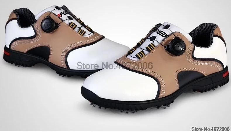 Pgm genuíno couro sapatos de golfe para