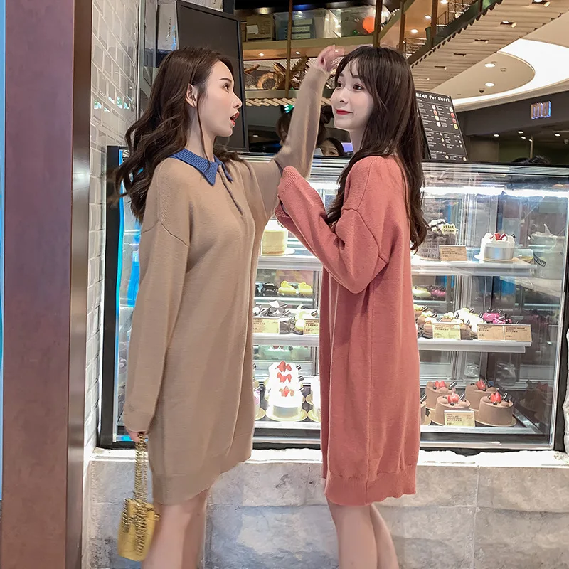 

2019 Autumn And Winter New Style Thick Peter Pan Collar Three Buckles Dehaired Angora Retro Versatile Soft Waxy Mid-length Knitt
