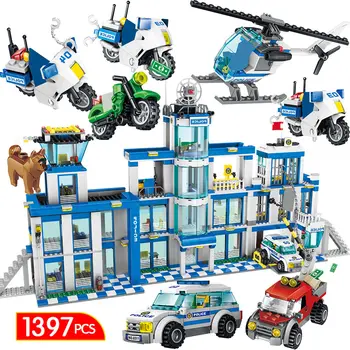 

1397PCS Technic City Police Station Building Blocks Swat Blocks Military Team Truck Police Truck Bricks Toys for Children Boys