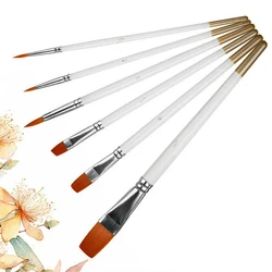 Ensemble de pinceaux à peinture synthétiques, 6 pièces, pointes en Nylon, brosse d'artiste pour huile acrylique, aquarelle, Gouache, Kits de peinture professionnels d'artiste 