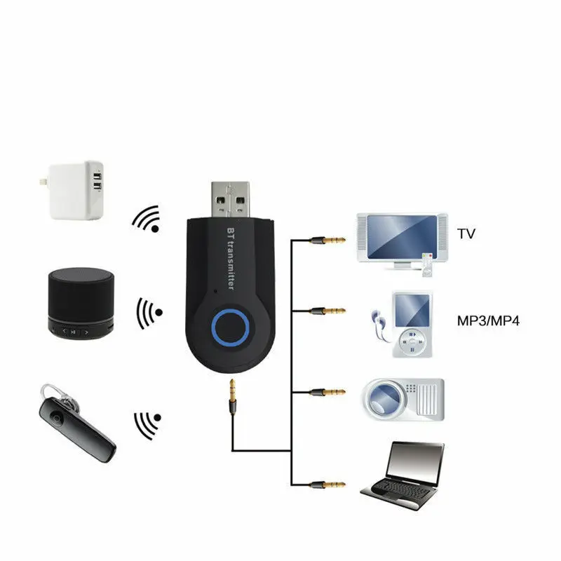Беспроводной Bluetooth 4,0 передатчик аудио RCA до 3,5 мм AUX USB адаптер концентратор для мобильного телефона ПК ТВ наушники Автомобильная Музыка