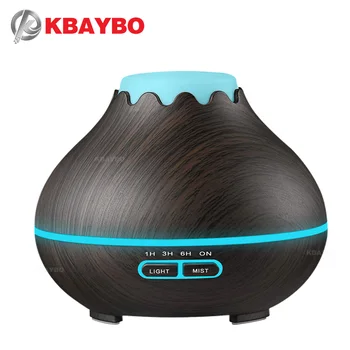 

400ml Dark Wood Grain Ultrasonic Aroma Cool Mist HumidifierEssential Oil Diffuser for Office Bedroom Baby Room Study Yoga Spa