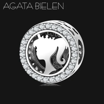 

Forever youth shadow girl round shape 925 Sterling Silver charms Fit AGATABIELEN Bracelet bangles Fine Jewelry making