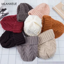 Однотонные шерстяные вязаные шапочки, женские Мягкие плотные теплые шапки на осень и зиму, женская модная шапка Hardy Hedging, лыжная шапка, Femme