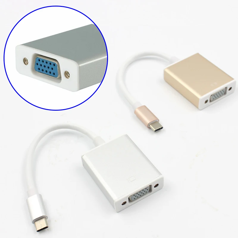Кабель-переходник USB3.1TO VGA USB3.1 to VGA Кабель-адаптер ультратонкий дополнительный цвет: золотой/серебристый(как показано на фотографии