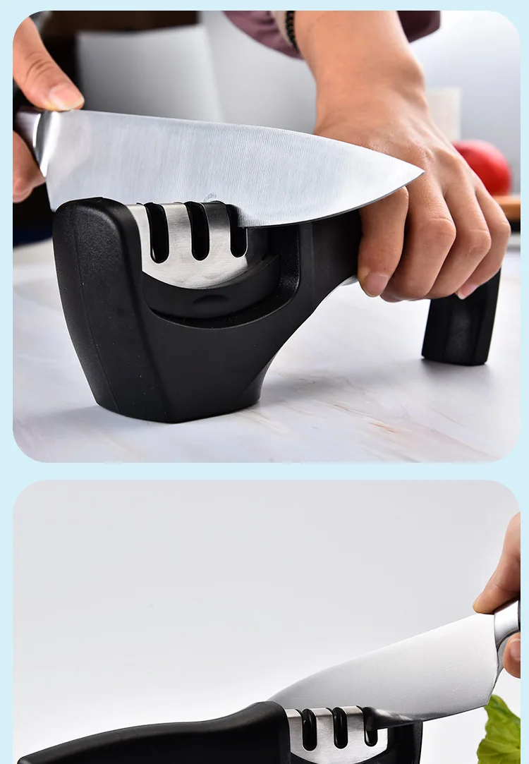 Ножи инструмент для заточки Профессиональный 3-я ступенями для ножей, точильный камень шлифовальный станок для Кухня разделочные ножи для фруктов ножницы заточки инструментов