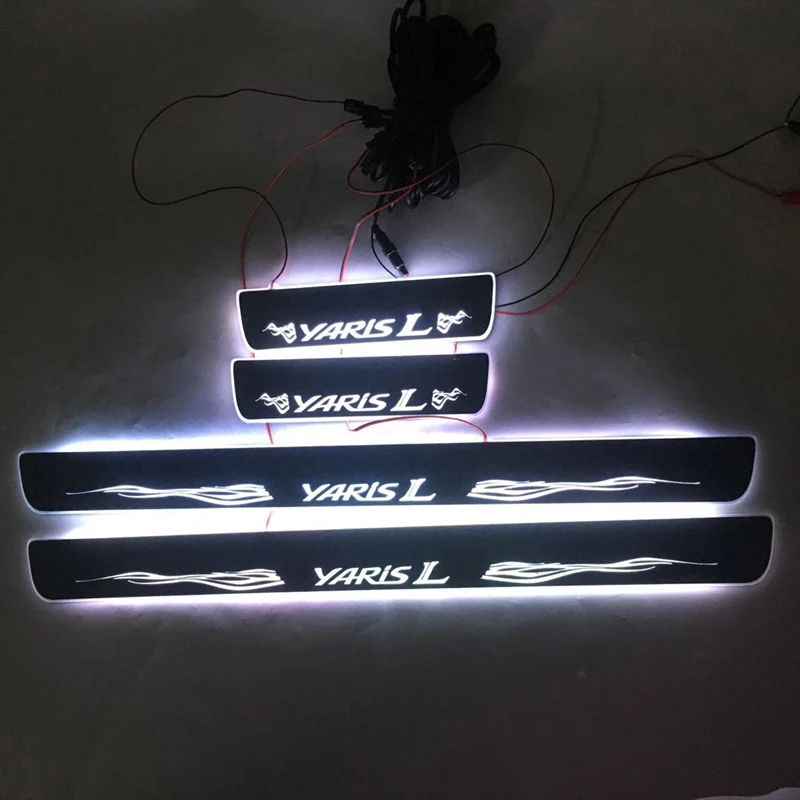Подходит для YARIS L потокового цвета светодиодный дверной порог лампы Добро пожаловать педаль/динамическое освещение автомобиля порог для Toyota YARIS L