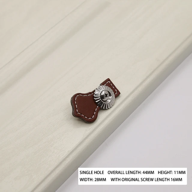 1PCS Leather Handle Bag Handle Drawer Door Knob Brown Black Furniture Handle Hardware Decoration Zinc Alloy Cabinet Dresser MBS0041-10