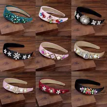 Простой ободок для волос с кристаллами и жемчугом, женские ободки для волос, широкие стразы, повязка на голову для свадебной вечеринки, Винтажные Украшения для волос