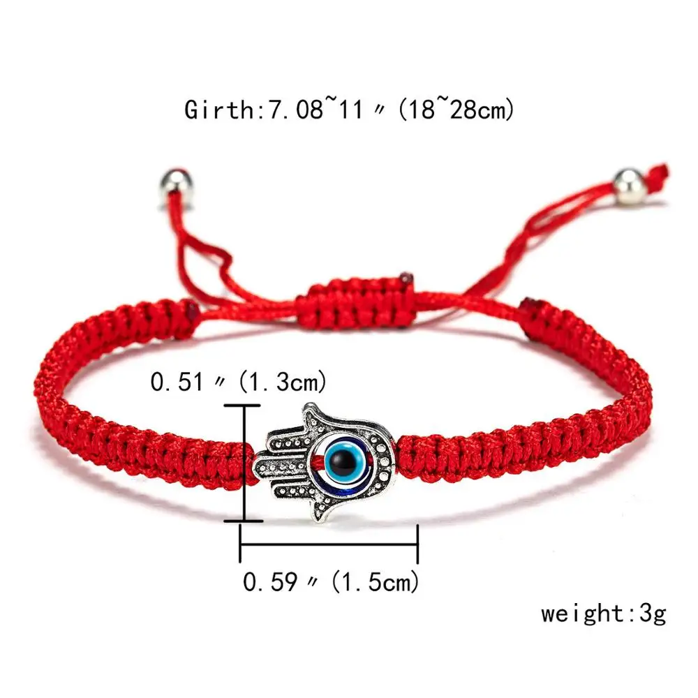 Регулируемый 3 бусины турецкий синий злой глаз красный браслет из нитей счастливая Веревка Браслет влюбленные пары чакра браслеты ювелирные изделия - Окраска металла: 4