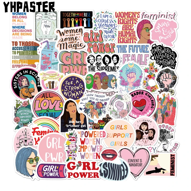 Liquidación Pegatinas de dibujos animados feministas para chica, pegatinas para motocicleta, teléfono móvil, portátil, bicicleta eléctrica, no repetitiva, 10/30/50 Uds. 1gNWbVdqkbN
