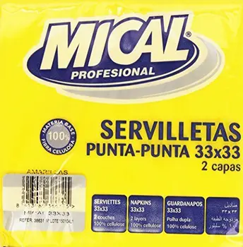 

Mical Profesional - Servilletas amarillas - 33 x 33 cm - 50 unidades