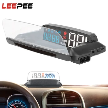 

LEEPEE KMH MPH Speedometer L3 Mirror HUD Head Up display Car Detector Oil Consumption Auto HUD OBD2 Car Speed ​​​​Projector