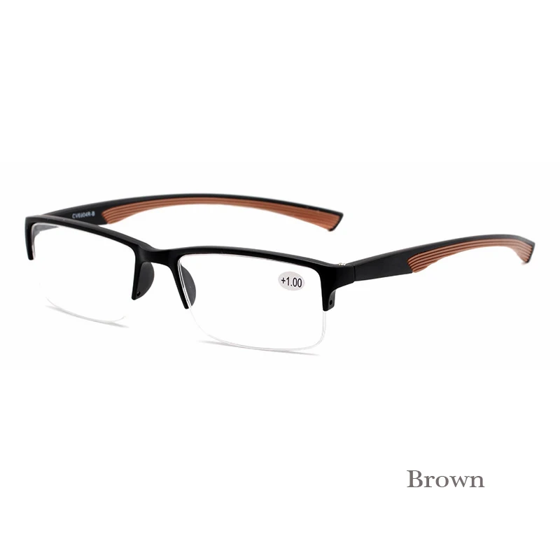 Модные удобные очки для чтения для мужчин и женщин Анти-усталость портативные пресбиопические очки для четкости видения очки для чтения - Цвет оправы: Коричневый