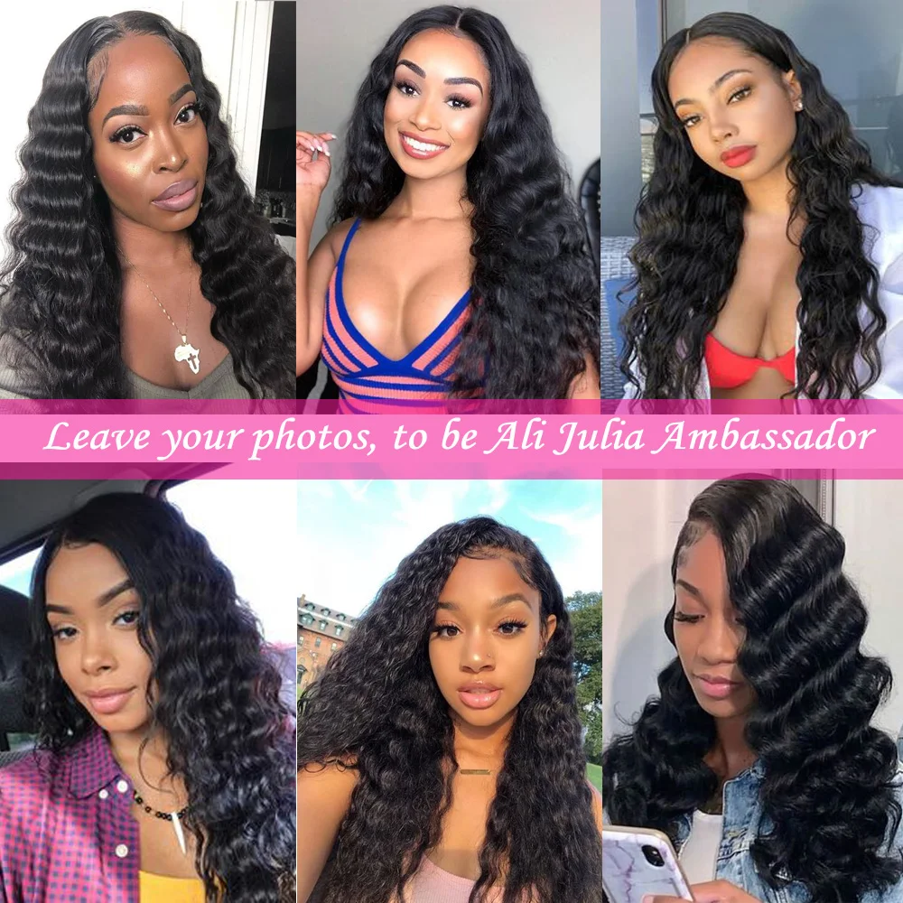 Malaysian Loose Deep Human Hair Bundles With Closure Make to Lace Closure Wig Pre Plucked Higher Density Remy 4x4 Lace Front Wig (9)