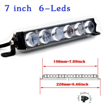 

60W LED light bar 6 Leds Car Truck Slim Single Row Spot Beam Waterproof