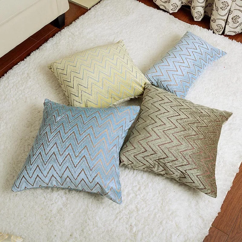 

Nordic Modern Simple Pillowcase Chenille Jacquard Weave Geometry Stripe Throw Cushion Cover Sofa Bedside Home Decoration 1PC