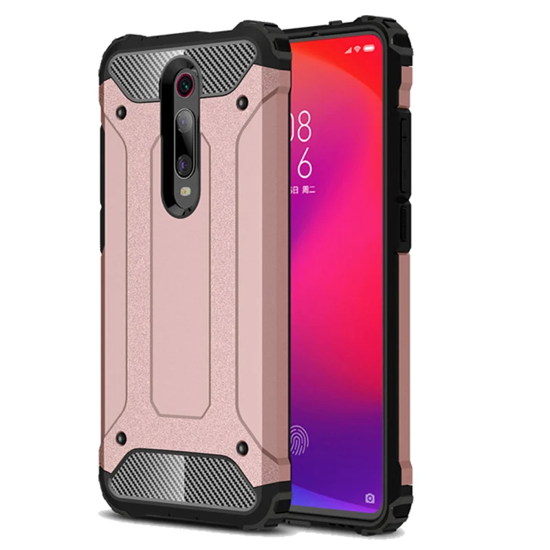 RoseGold Armor Case Роскошный Силиконовый противоударный чехол на ксиоми ми 9т чехол для телефона Xiaomi Mi 9T чехол, брони Резиновый защитный чехол на Xiomi Mi9T 9 SE Redmi K20 9 T Pro бампер чехлысяоми ми 9т про ми 9 се редми к20 чехол - Цвет: RoseGold Armor Case