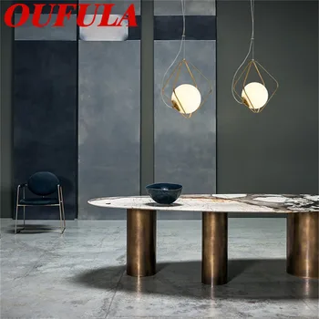 

OUFULA Modern Pendant Lights Copper 220V 110V Contemporary Home Creative Decoration Suitable For Dining Room