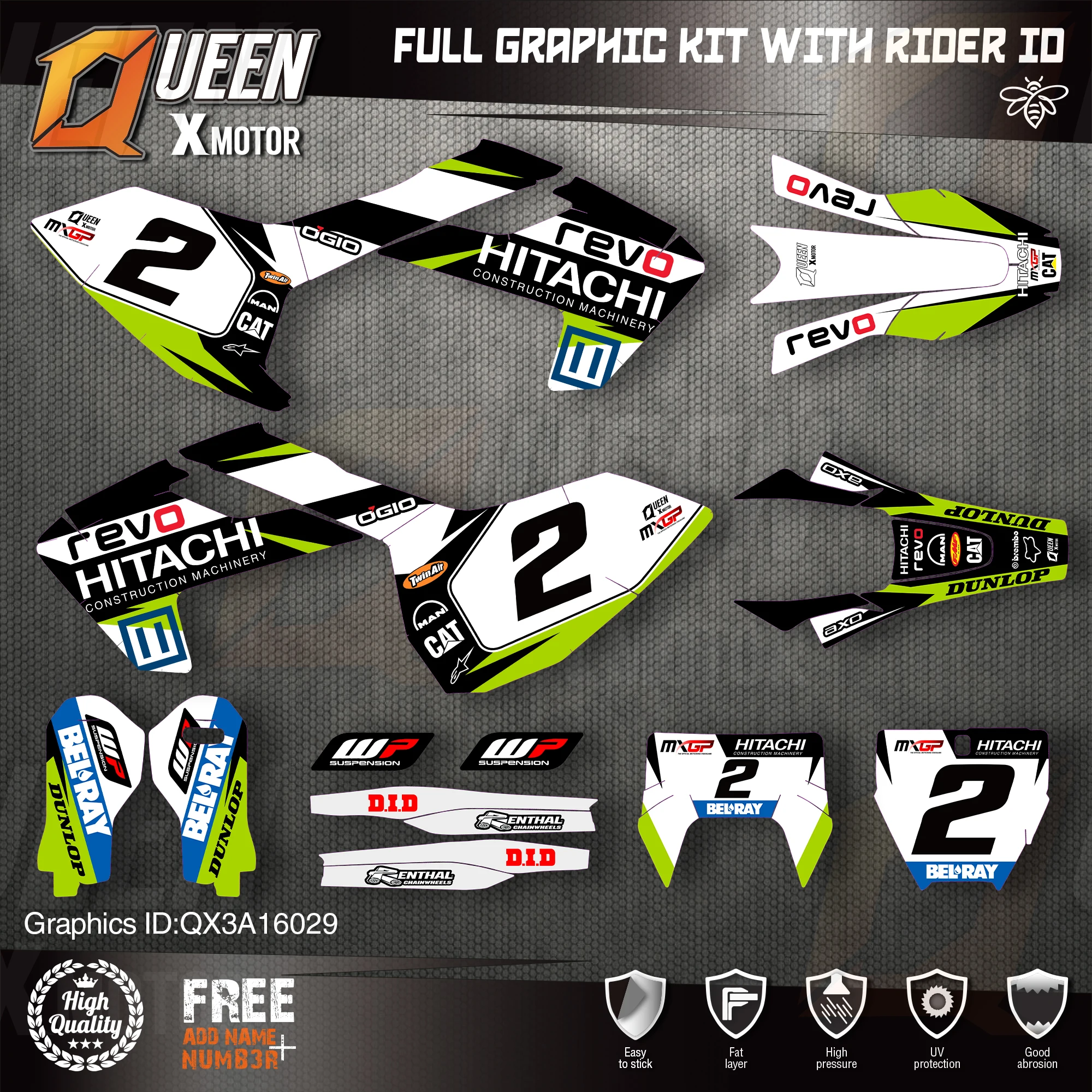 QUEEN X MOTOR Custom Team графические наклейки Набор наклеек для Husqvarna Decal 2016-18 TC FC TX FX FS 17-19 TE FE