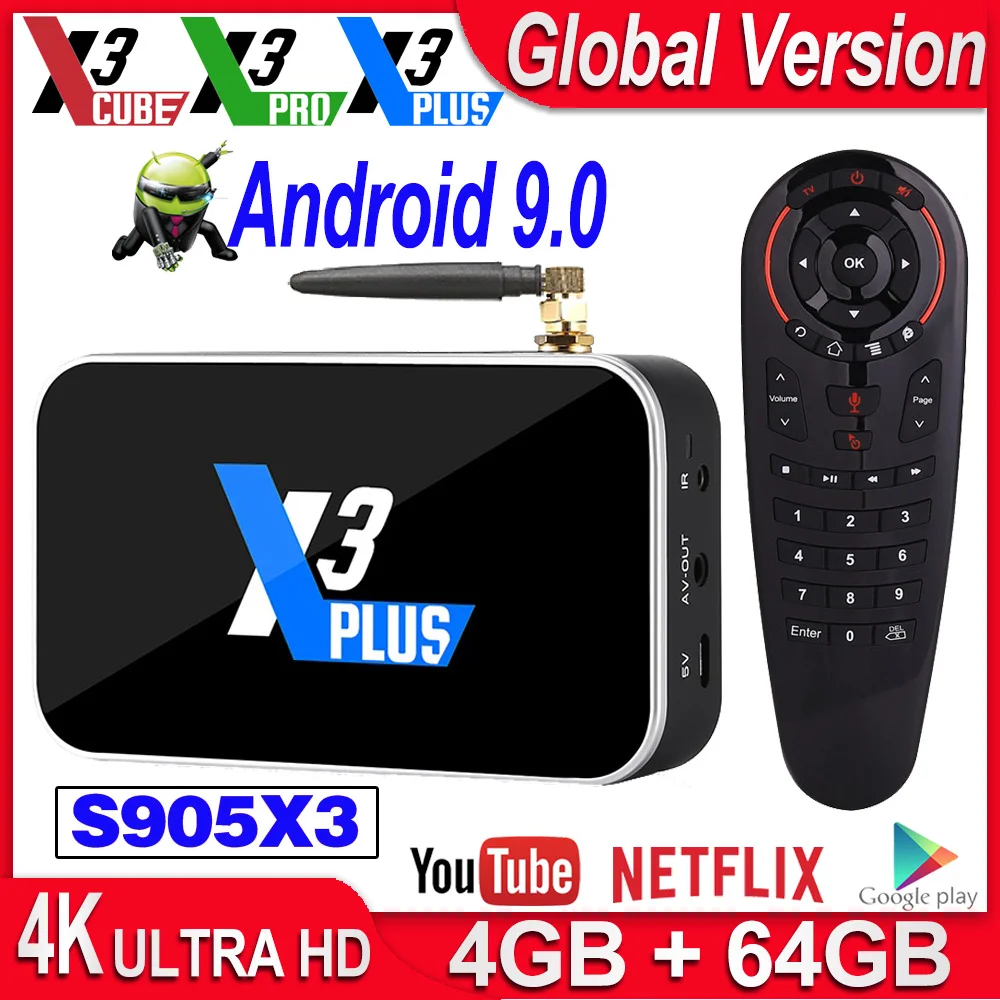 ТВ приставка Ugoos X3 Pro Android 9,0 S905X3 ТВ приставка X3 Cube 2 Гб 16 Гб медиаплеер X3 Plus 4 Гб DDR4 64 Гб ROM 2,4G/5G WiFi 1000M 4K ТВ приставка|ТВ-приставки и медиаплееры|   | АлиЭкспресс