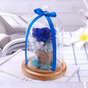 

High-quality Everlasting Flower With Glass Cover Gift Box Valentine's Day Gift Rose Home Decoration Wedding Party Decoration