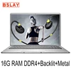 حاسوب محمول بهيكل معدني IPS, Core i7 بشاشة 15.6 بوصة 8G/16G DDR4 RAM 128G/256G/512G/1TB SSD بلوحة مفاتيح خلفية للألعاب 6