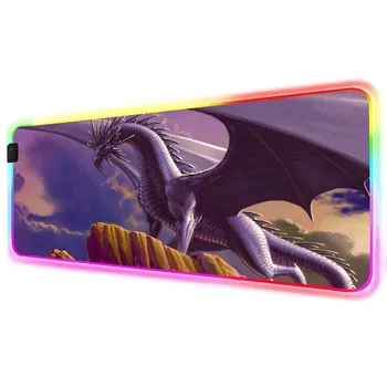 

ZSUXTC Dragon RGB Large Gaming Mouse Pad XXLGamerComputer Mousepad LED Lighting Keyboard Desk PC Mouse Pad with Backlight Desk