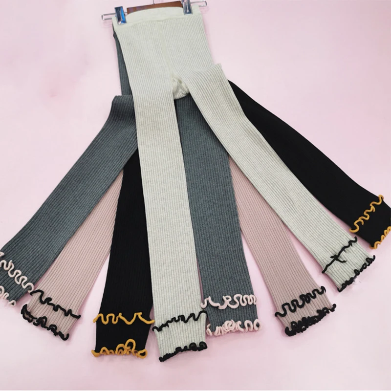 

Solid Kids Girls Leggings Cotton Knit Leggings for Girls Casual Children's Girl Pantyhose