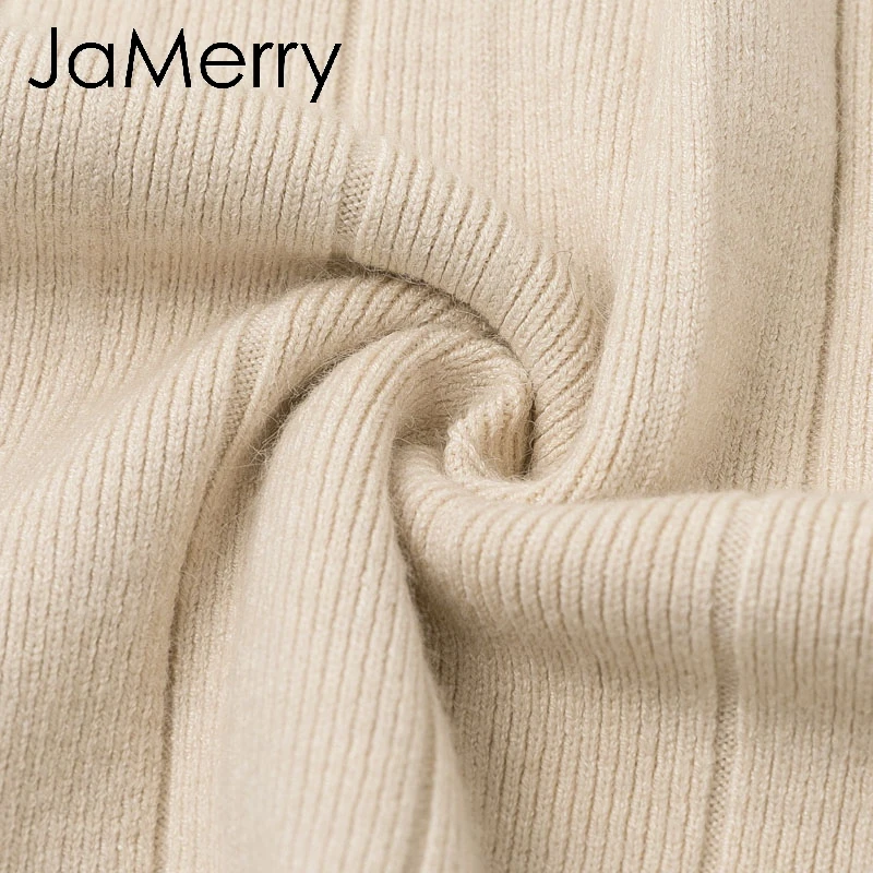 JaMerry винтажное элегантное женское трикотажное платье, сексуальное Плиссированное женское платье с длинным рукавом и поясом, осенне-зимний свитер, облегающие платья для вечеринок