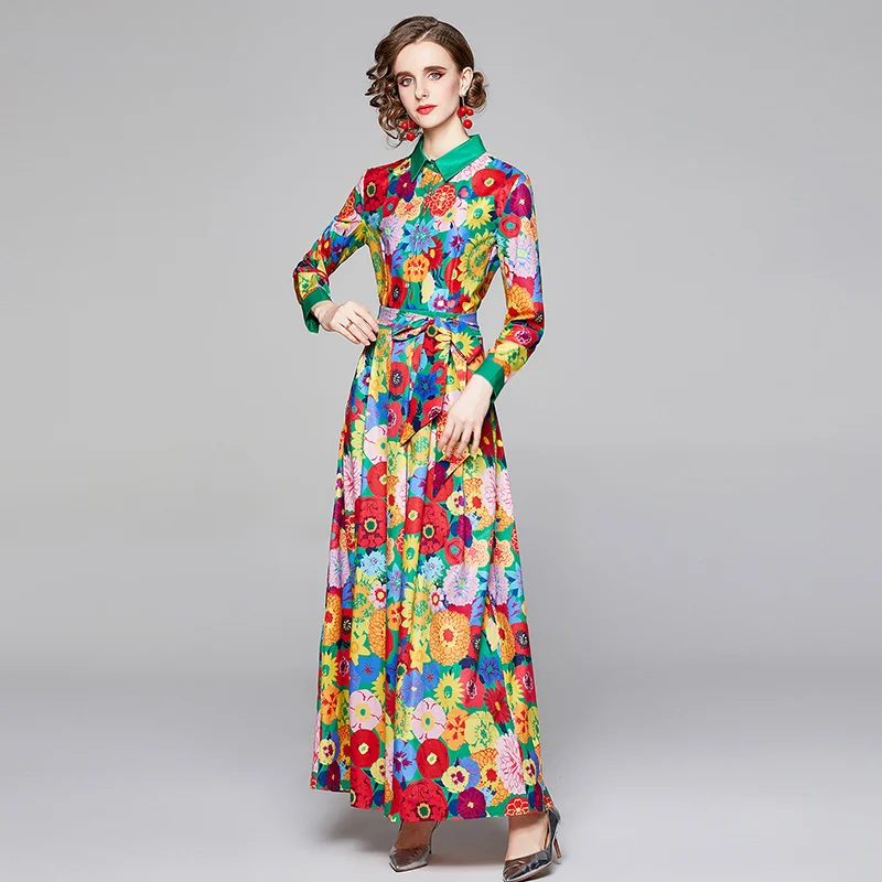 Runway Designer Floral Long Dress 2021 