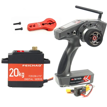 

RadioLink RC6Gs 2.4G 6CH RC Transmitter Car Controller w/Receiver 20KG Digital Waterproof Servo 25T Metal Arm for RC Car Boat