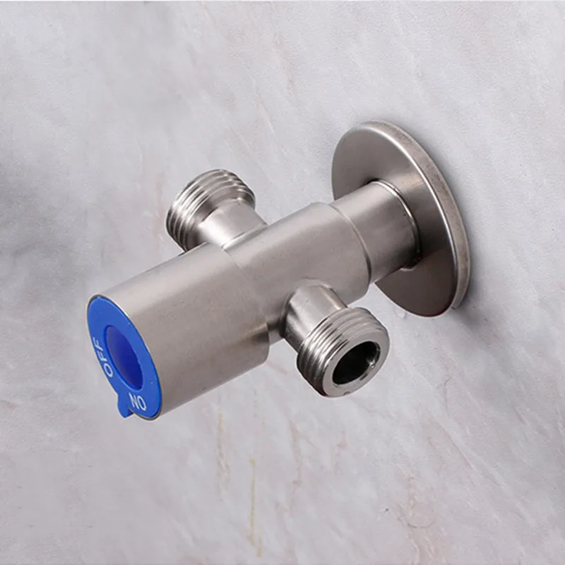 Angle Valve Thread Triangle Valve Hot and Cold Water Bathroom Connector for Toilet Basin Water Heater Stainless Steel