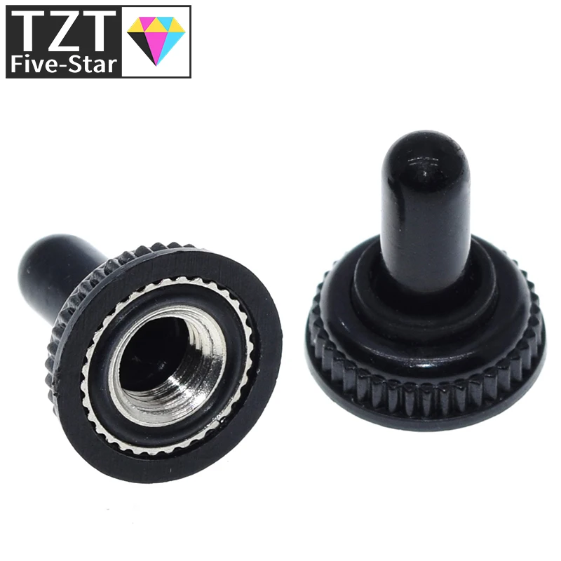 10/30 Stück 6mm Wellendurchmesser Mini MTS Kippschalter Wasser- und Staubdichte Kappe Gummiabdeckung WPC-05 Schwarz M12x0,75mm M6x0,75 Gewinde – Detail 8