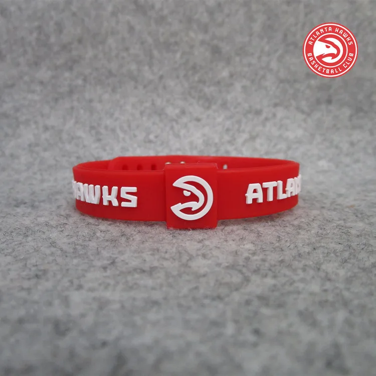 Баскетбольная команда Hawks спортивный силиконовый гелевый браслет с пряжкой Регулируемый ремешок для болельщиков аксессуары