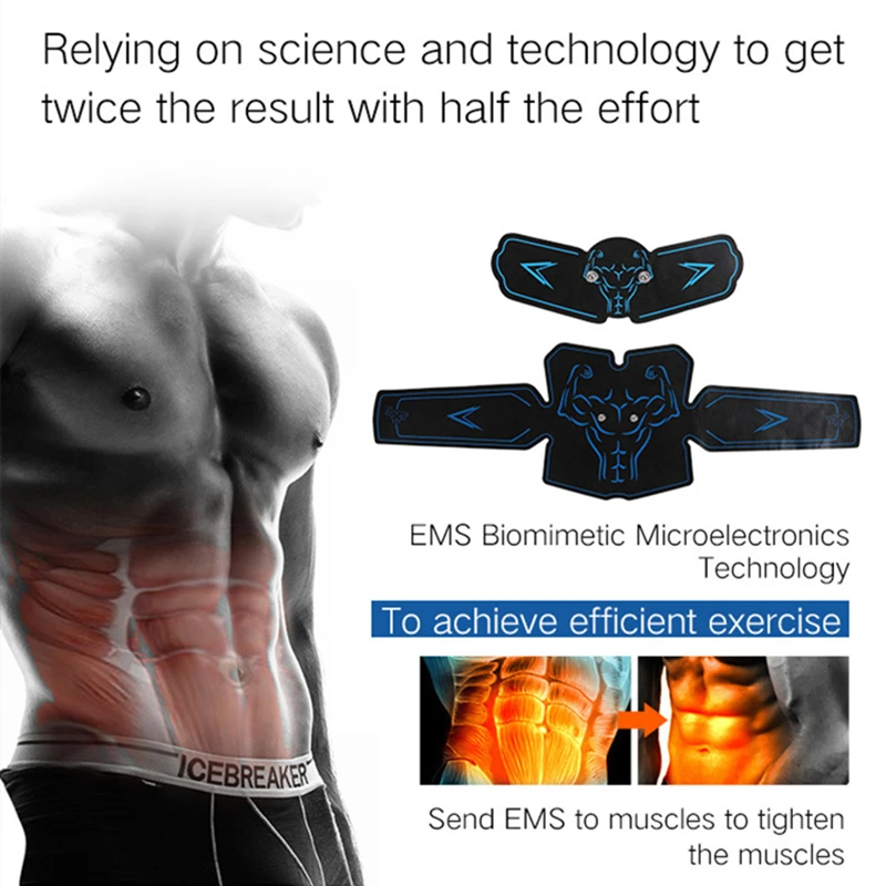 EMS Muscle Stimulator Abs Trainer Belt Tens Abdominal Massager For Weight Loss Electrodes Muscle Power Electric Abdomen Machine