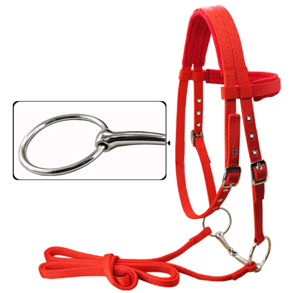 With Bit Horse Halter Protective Polar Fleece Bridle Riding Equipment Adjustable Strap Throat Snap Thicken Competition Sports
