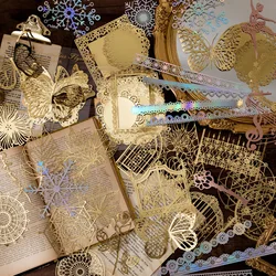 Astrolabe Butterfly lace Material Paper Junk Journal Planner Sticker Scrapbooking Vintage Decorative DIY Craft Photo Albums