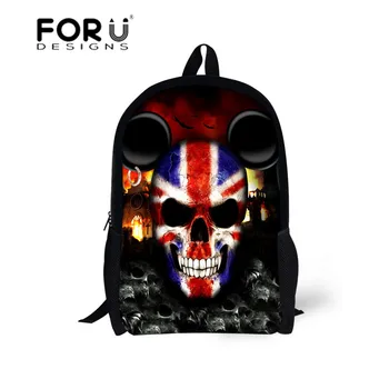 

Skull Custom Pattern Men Women Backpack Leisure Female Sports Backpack mochila feminina Lightweight Students School Bag Rucksack