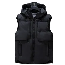 Зимние мужские жилеты, большие размеры 7XL 8XL 9xl 10xl, повседневные зимние куртки без рукавов, Мужская Толстая теплая парка с капюшоном, куртка, жилет для мужчин