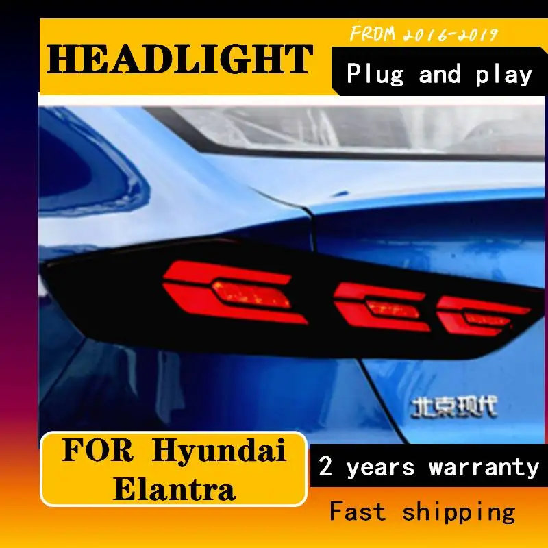 

Car Styling LED Complete Tail Lamp For Hyundai Elantra Taillights 2016-2019 Rear Light DRL+Turn Signal+Brake+Reverse Light