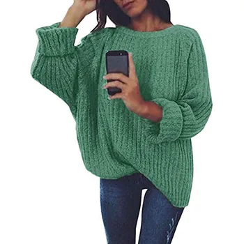 

Basic O-neck Knitted Jumpers for Women Sweater Casual Loose Long Sleeve Autumn Winter Sweater Female Pullovers Top Streetwear