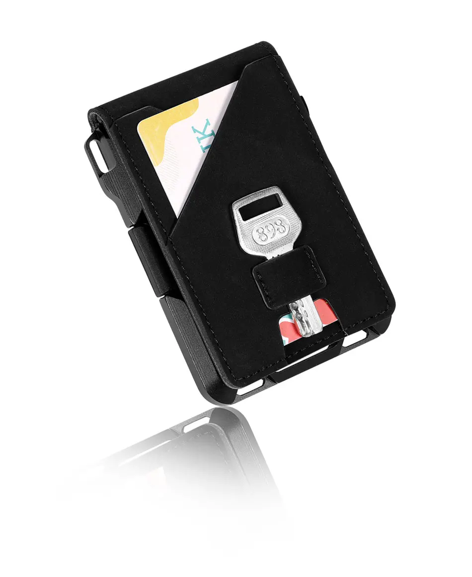 DIENQI Алюминиевый металлический Rfid держатель для карт кошелек мужской модный черный банк держатель для кредитных карт Анти-Вор чехол для карт сумка для денег