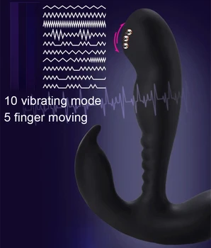 Anal Pleasure Vibrating Prostate Stimulator with Rolling Ball Finger Vibrator Sex Tool for Couple Anal Massager Sex Toy for Two 3