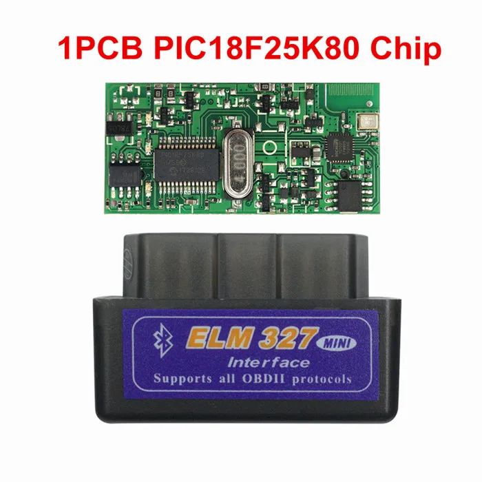 10 шт./лот OBDII сканера ELM327 1,5 автомобильный диагностический инструмент ELM 327 PIC18F25K80 Bluetooth V1.5 ELM327 OBD2 Bluetooth считыватель кода V1.5 - Цвет: 10PCS Single PCB