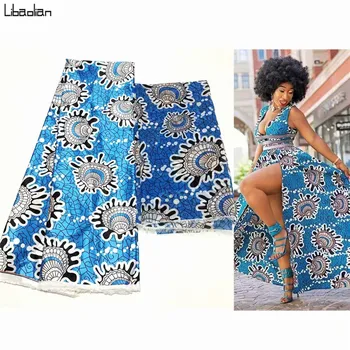 

4+2yards satin silk fabric soft african fabric ankara fabric african wax prints fabric nigerian style for dress M28-27