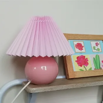 

Pleated table lamp Chinese and Korean style folding table lampshade warm bedroom bedside lamp